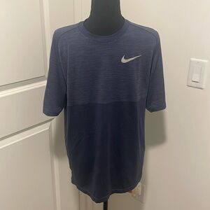 Nike Running T-Shirt Mens Size M Blue Dri-Fit Short Sleeve Pullover Crewneck